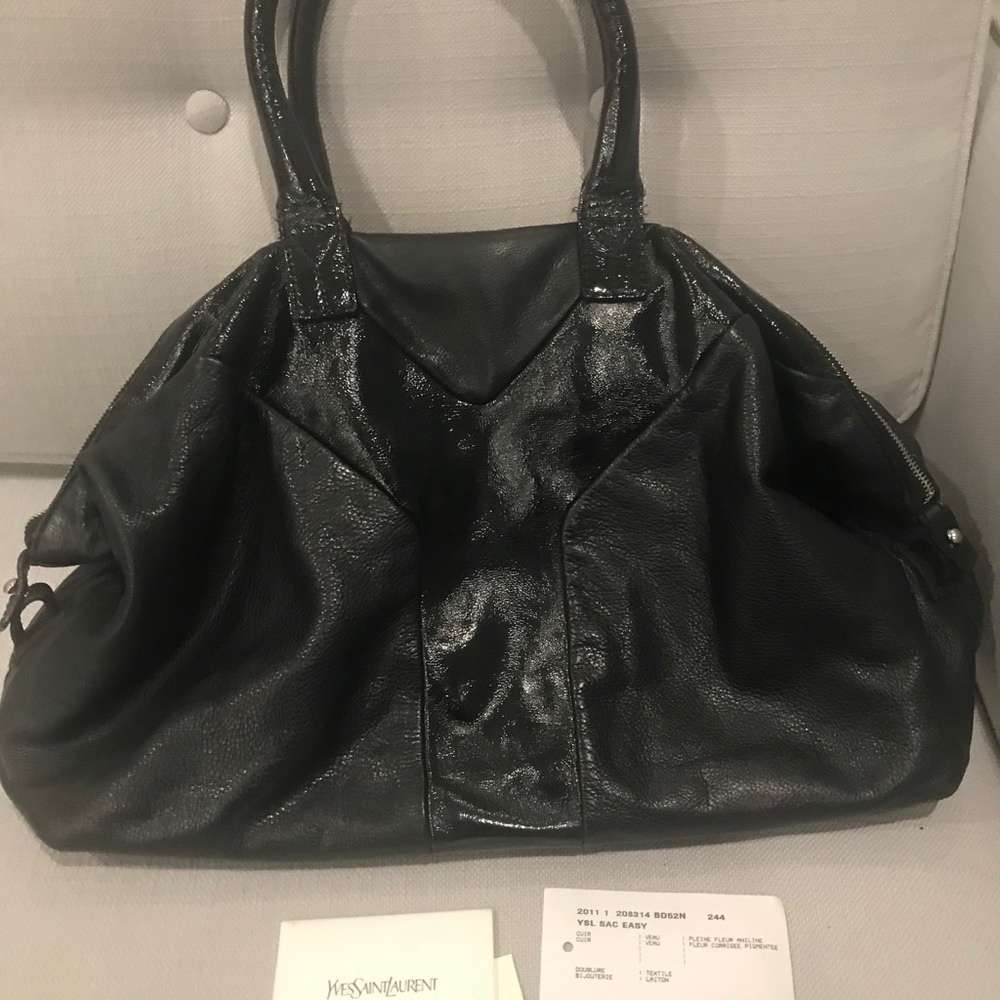 YSL Yves Saint Laurent Easy Black Patent Bag - Picture 3 of 7